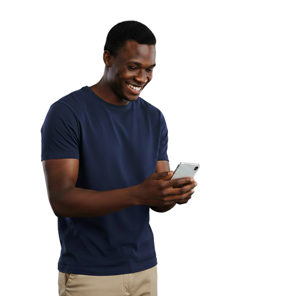 Man using his smartphone to manage his digital identity